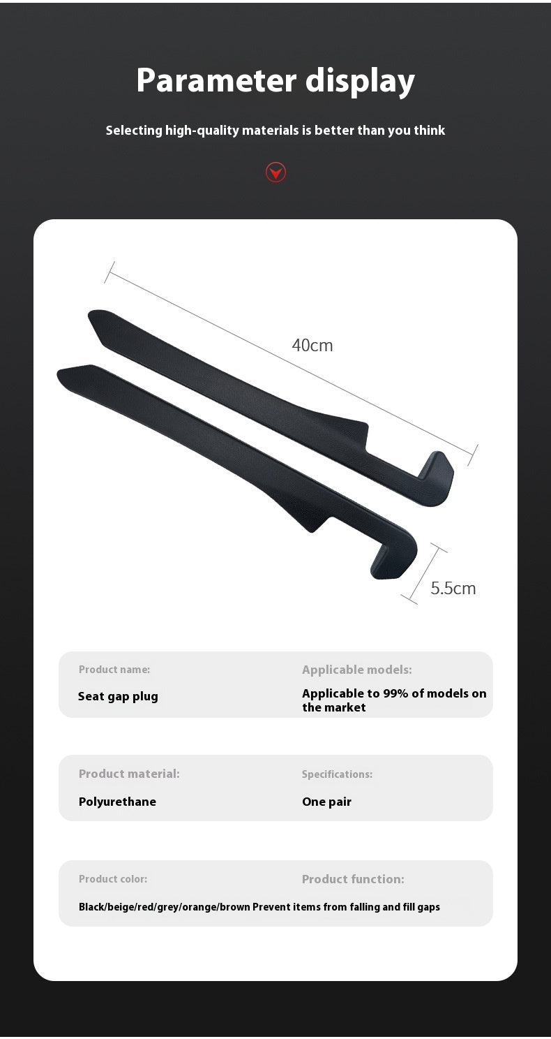 Universal Car Seat Gap Filler (Black)